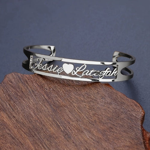 Customized Name Bracelet Personalized Custom Bangles Stainless Steel