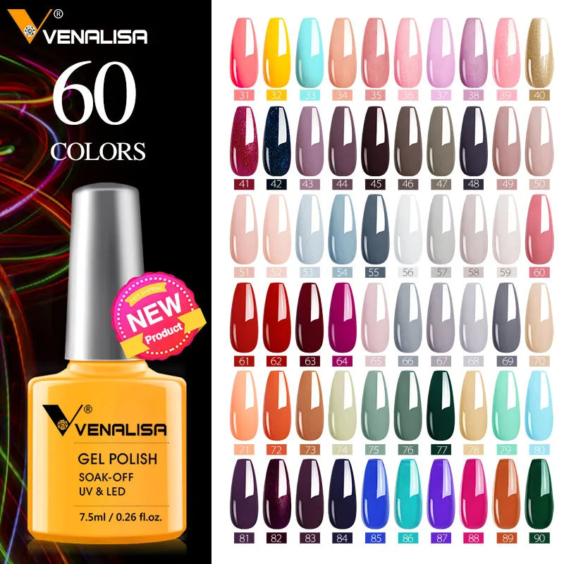 Luxury Color Nail Gel Venalisa Gel Nail Polish Lacquer Soak Off UV LED