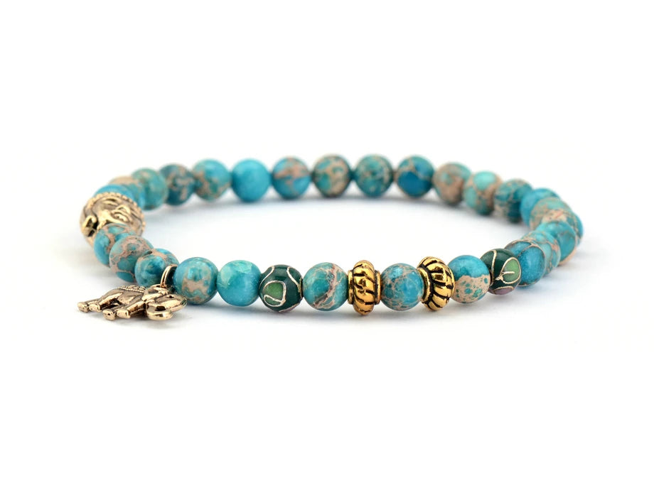 Elephant & Buddha Meditation Charm Bracelet