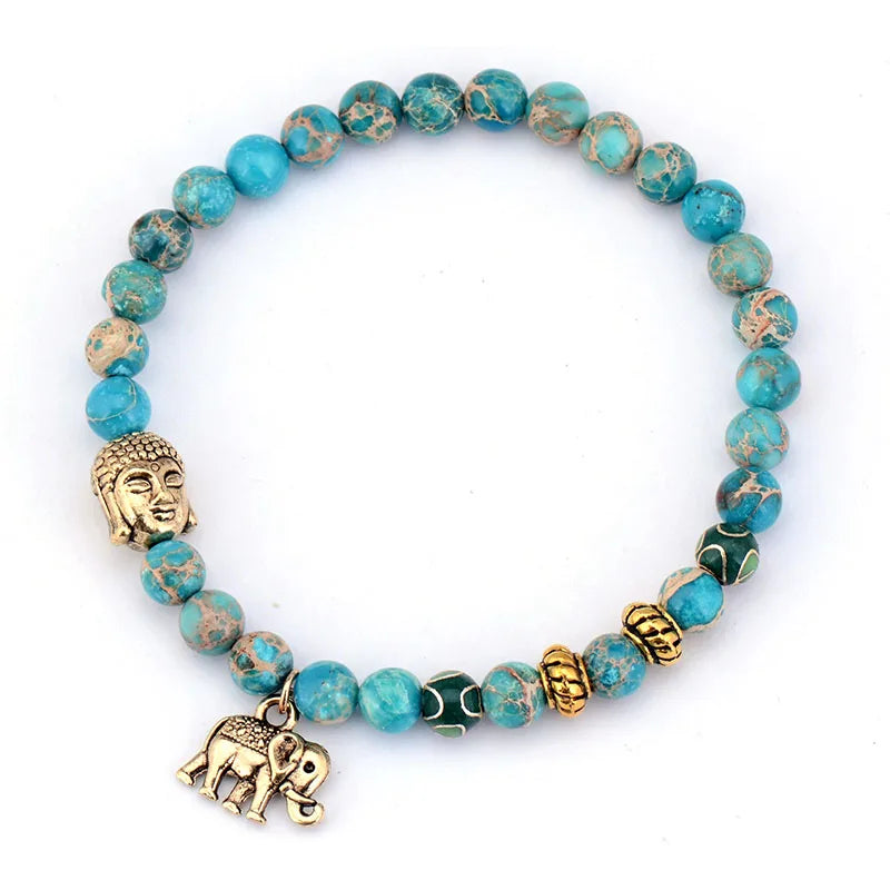 Elephant & Buddha Meditation Charm Bracelet