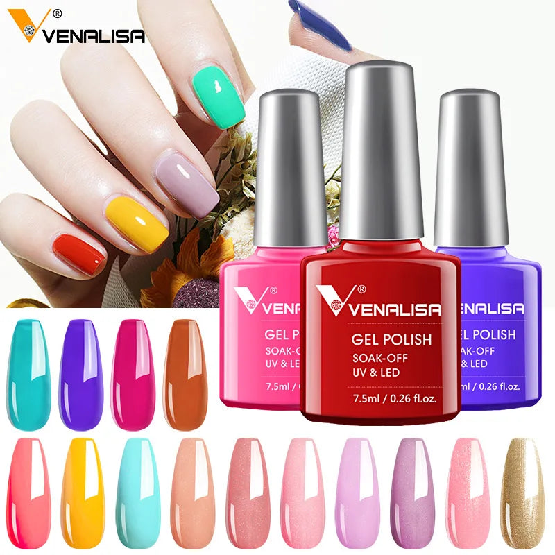 Luxury Color Nail Gel Venalisa Gel Nail Polish Lacquer Soak Off UV LED