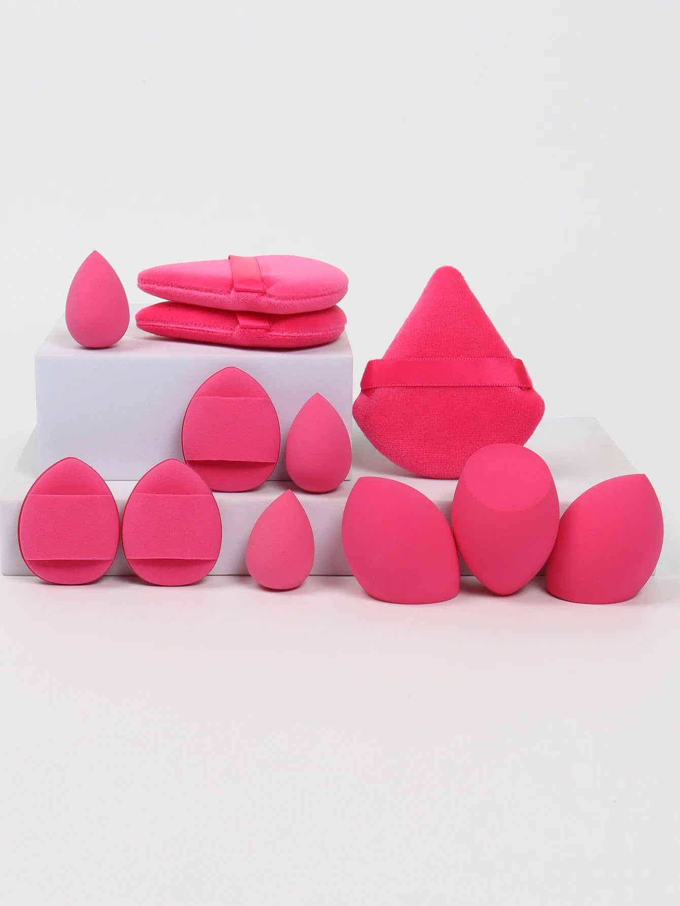 12-Piece All-Purpose Makeup Sponge Set, Made of 3 Loose Powder Puffs,