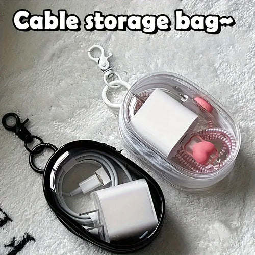 Portable Mini Clear Zipper Storage Bag - Space-Saving Organizer for