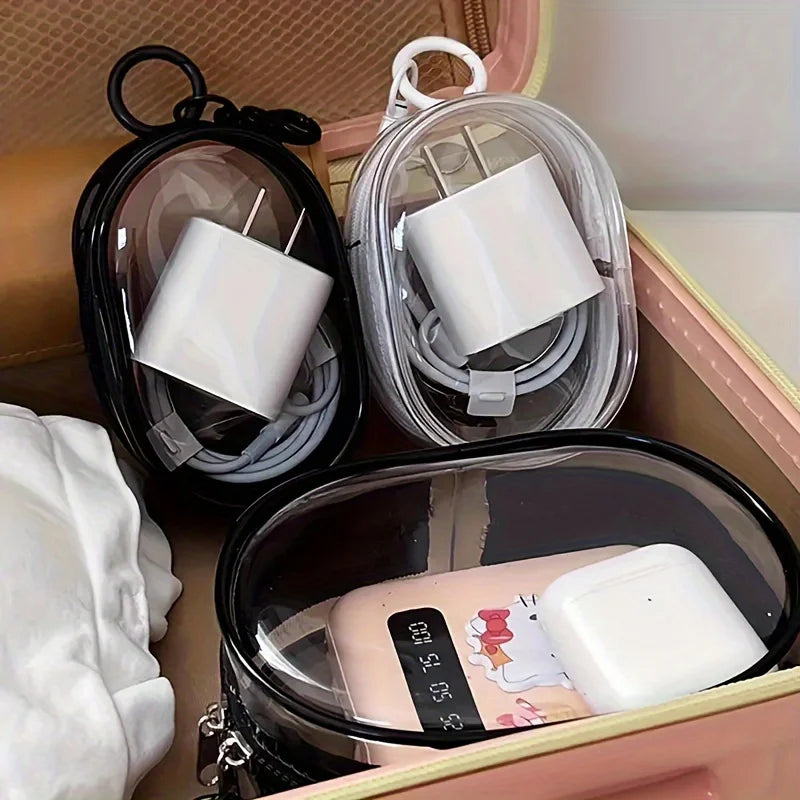 Portable Mini Clear Zipper Storage Bag - Space-Saving Organizer for