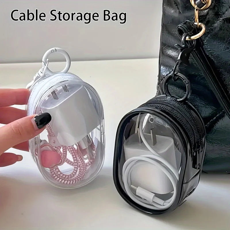 Portable Mini Clear Zipper Storage Bag - Space-Saving Organizer for