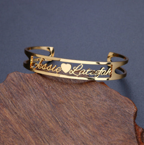 Customized Name Bracelet Personalized Custom Bangles Stainless Steel