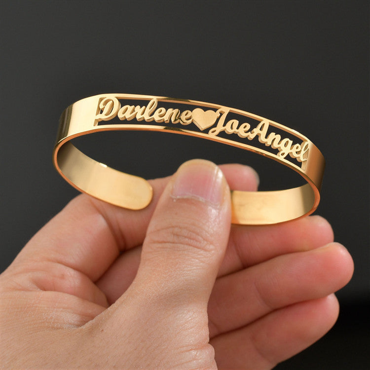 Customized Name Bracelet Personalized Custom Bangles Stainless Steel