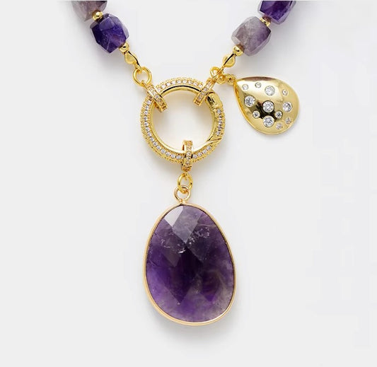 Amethyst Crystal Pendant Necklaces